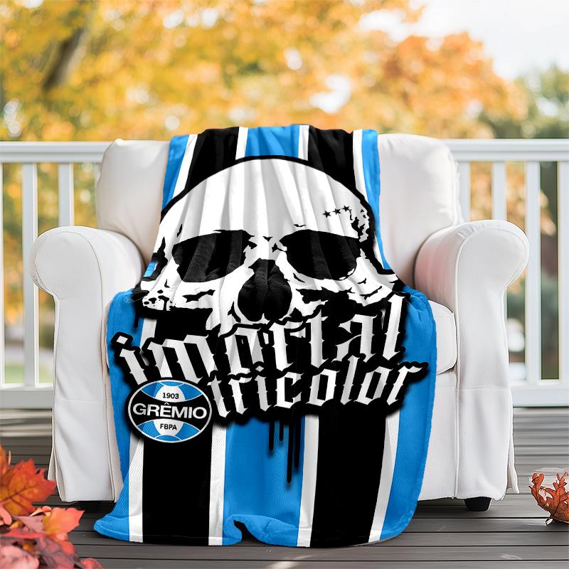 Grêmio logo printed blanket—lightweight,soft,warm;versatile blanket all seasons—perfect as &air-conditioning throw,nap blanket