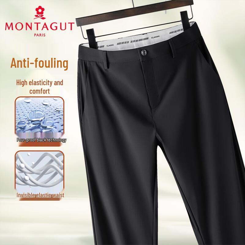 MONTAGUT Herren Unsichtbarer Elastischer Bund High Stretch Freizeit Hose