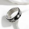 Rotatable Stress Relief Ring Eternal Star And Moon Design Mens Fashion Jewelry