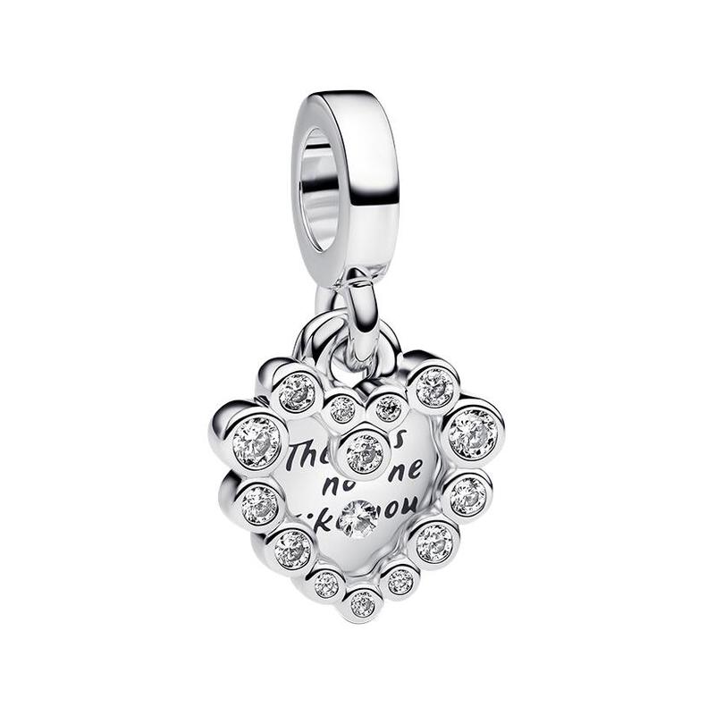 Pandora Necklace/Pendant Heart-shaped design 925 silver synthetic cubic zirconia gold-plated copper silver alloy pendant men and women same 793765C01
