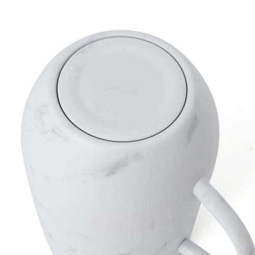 Francfranc Stainless Steel Thermos Mug with Lid, 320ml, Marble White, Double-Walled Vacuum Wall, Insulated for Hot and Cold Drinks, Perfect for the Of