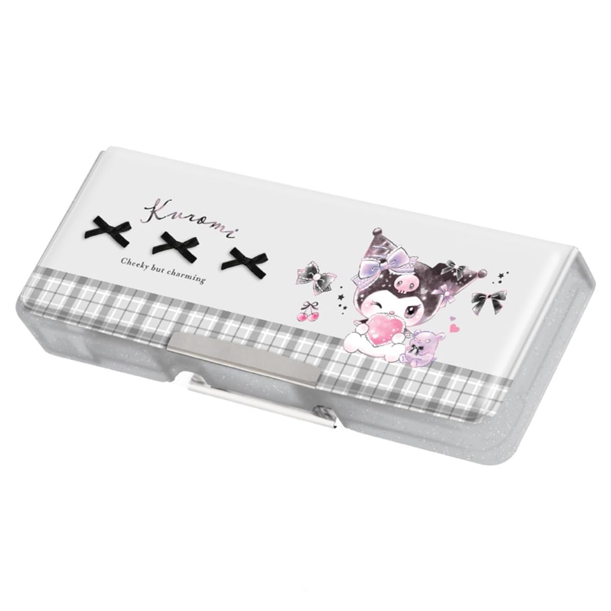 Sanrio Kuromi Compact Pen Case with Ribbon Double-Sided