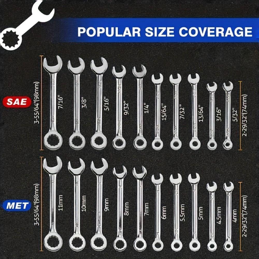 10pcs British/Metric Type Mini Spanner Wrenches Set  Tighten Screws/nuts