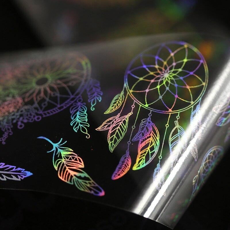 Ny 1 rulle Drömfångare Naglar Konst Dekorationer Laser Transfer Folie Klistermärken Manikyr Dekaler För Naglar