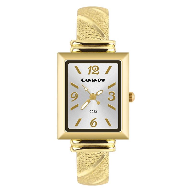 CANSNOW Bangle Watch Mujer Relojes Womens Watches Stainless Steel Bracelet Quartz Wrist Watch for Ladies New Design Female Clock