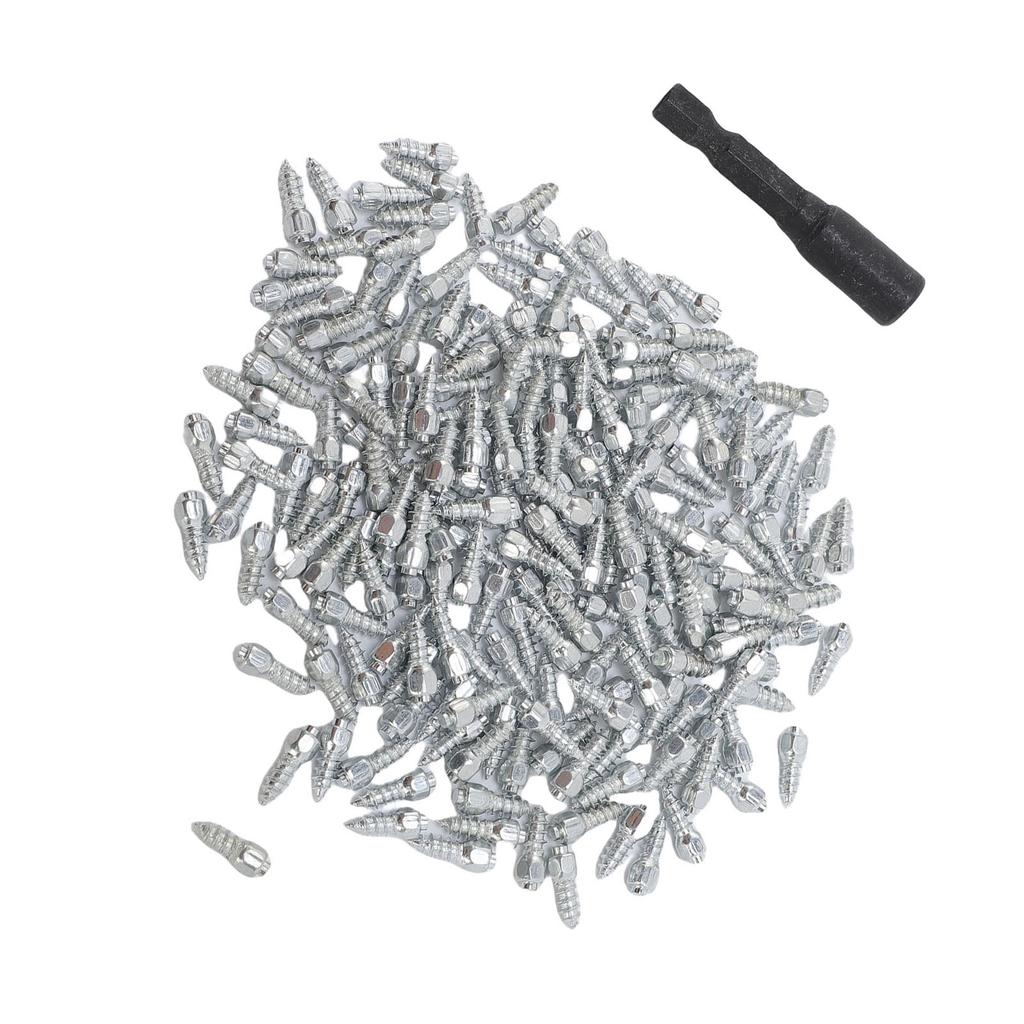 Screw in Tire Studs Anti Slip Anti Abrasive Robust Snow Tire Spikes 12mm Steel with Installation Tool for Motorcycle