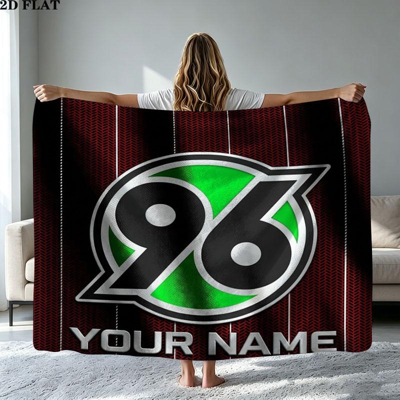 1PC Hannover 96 Custom Name Patterned Flannel Blanket Suitable For All Seasons for Home Decor Warmth and Comfort Gifts Holiday Present