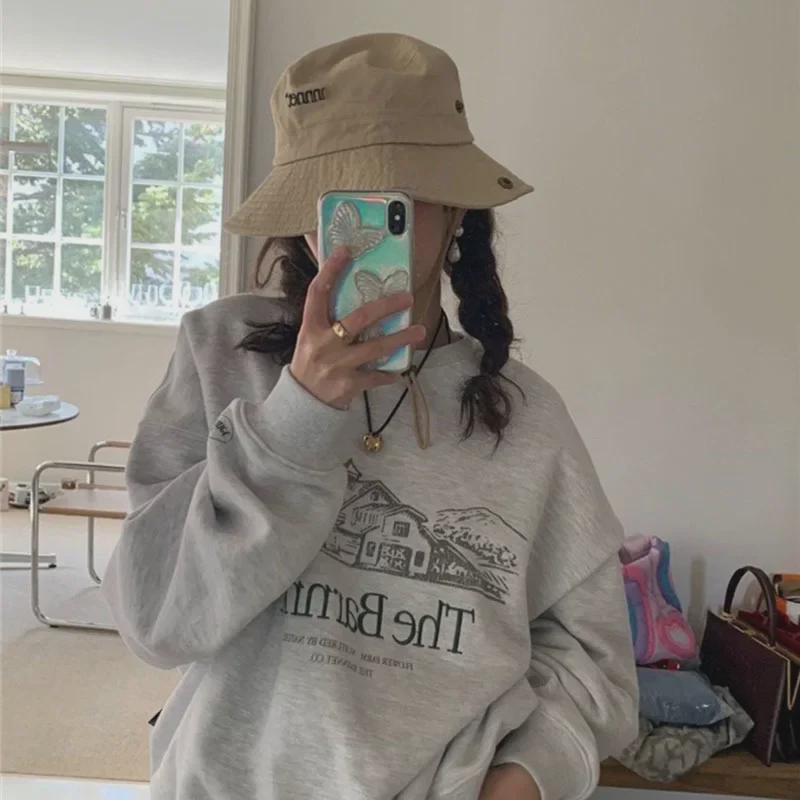

Barnnet Embroidered Loose Sweatshirt - Milk Spring One Size серый/белый