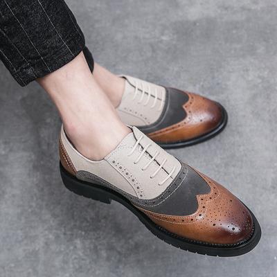 Mode Frühling Business Farbe Lederschuhe Mode niedriger Absatz Schnürschuhe Herren Oxfords Hochzeitsparty Kleiderschuhe Designer Herren Formelle Schuhe
