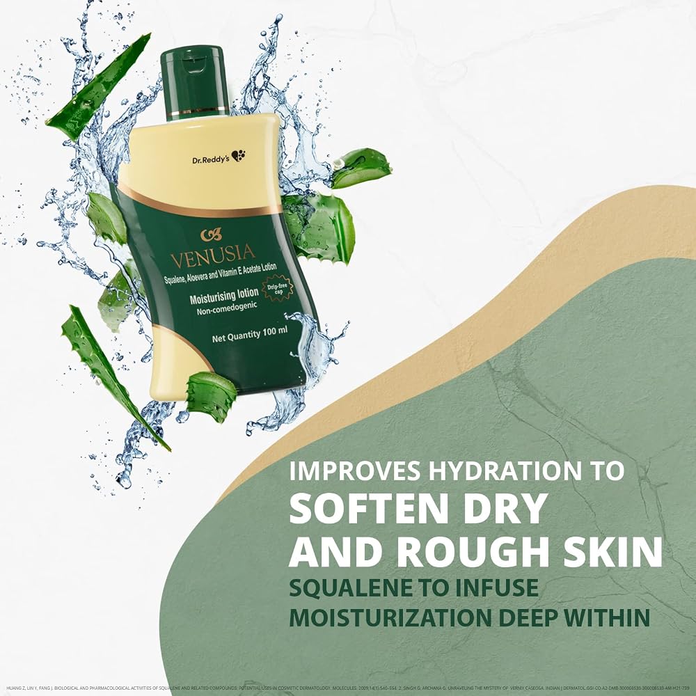 Venusia Dr Reddy'S I Moisturizing Lotion I Enriched With Vitamin E, Aloe Vera & Squalene I Daily Face And Body Lotion I Soothing Itch Relief