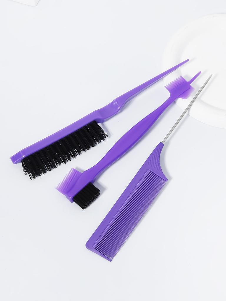 3 pcs Comb Set for Teasing, Edge & Back Brushing Rat Tail Edge Combs for Styling Women's & man Hair