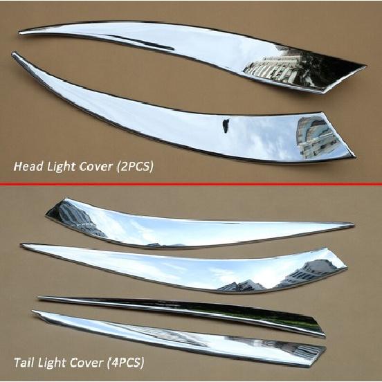 Chrome Head + Tail Light Trims Cover For Mazda 3 Sedan 2014-2016 Accessories