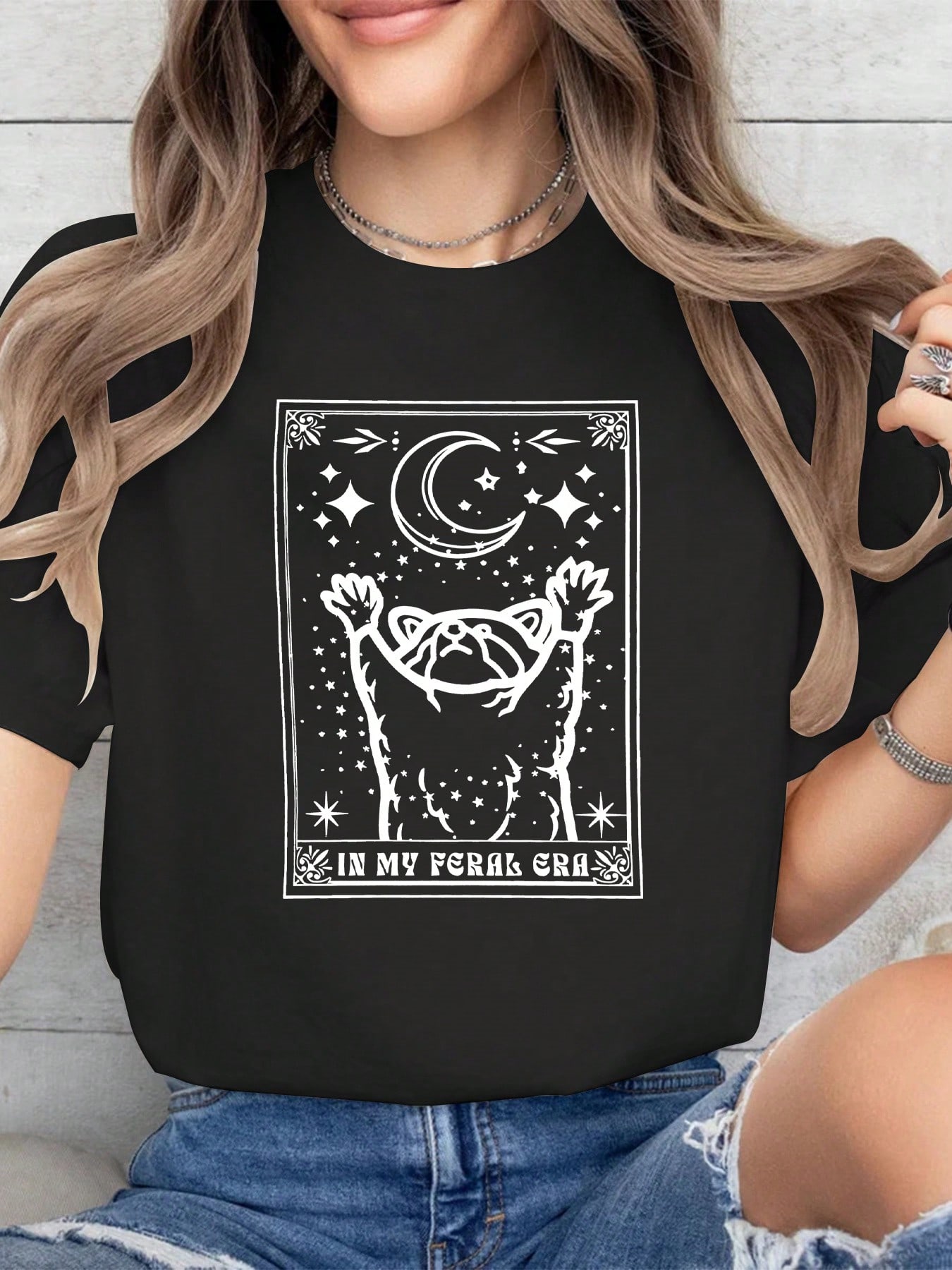 Raccoon Moon Stars In My Feral Era T-shirt S