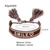 Love Pattern Woven Bracelet Bohemian Adjustable Handmade Tassel Rope Bohemian Bracelet Ladies Girls Bracelets Jewelry