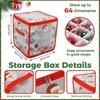 Christmas Ornament Storage Box With Handle 64 Slots Xmas Balls Decorations Container Large Capacity Bag Accesory Organizer