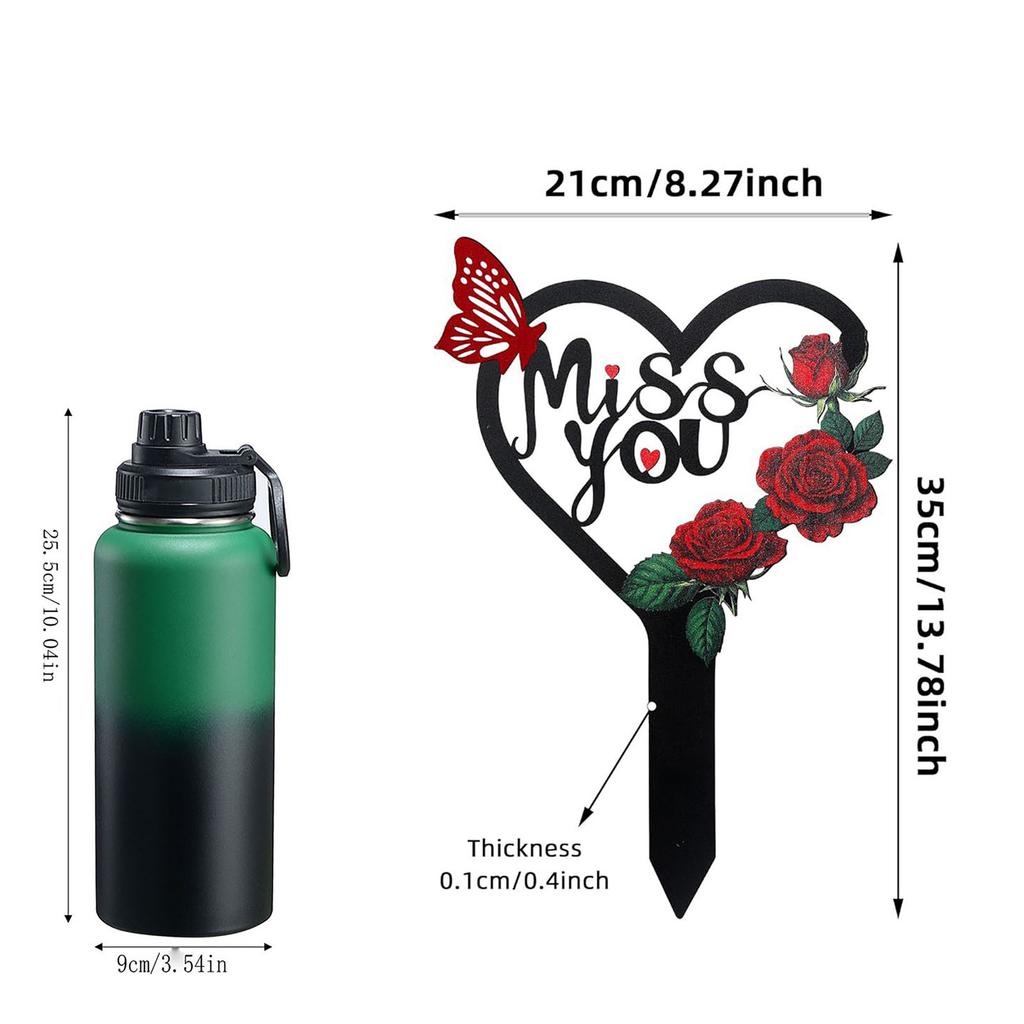 Memorial Marker for Cemetery Heart Plaque Garden Stake Mom Decoration Stake for Outdoor Yard Garden