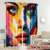 2pcs, 2D FLAT PRINTING Curtains (Without Rod) Color Splash Popular Curtains&Drapes Durable 100% Polyester Fabric Curtains All