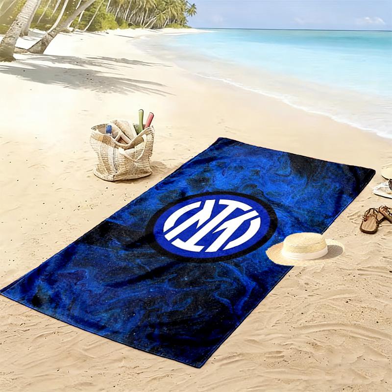 Inter Mailand Wappen Display Strandtuch Outdoor Camping weich Saugfähiges Badetuch schnelltrocknendes Handtuch zum Schwimmen Outdoor Pooltuch Druck Strandtuch