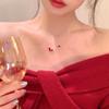 Zodiac Horse Pendant Necklace Fashion New Year Collarbone Chain Creative Red Pony Necklace  Girls