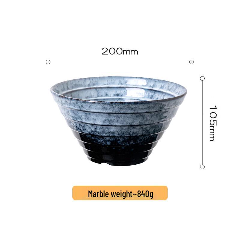 Abay Retro Japanese Style Marble Pattern Ceramic Deep Bowl