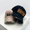 New Unisex Letter Embroidery Broken Style Baseball Hats Breathable Personal Sunshade Peaked Caps Versatile Fashion Street Retro