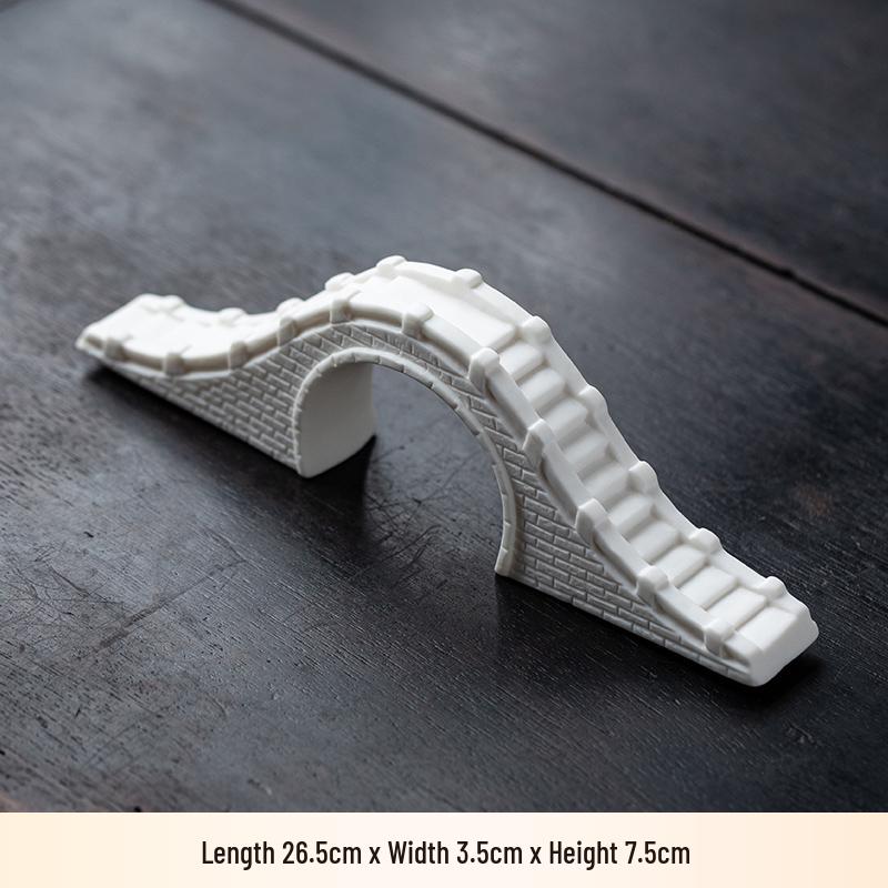 Ceramic Stone Arch Bridge Ornament for Micro Landscapes, Fish Tanks, or Zen Gardens