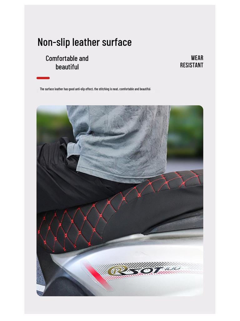 Moshuntong Thickened Winter Leather Seat Cushion for Electric Vehicle & Motorcycle