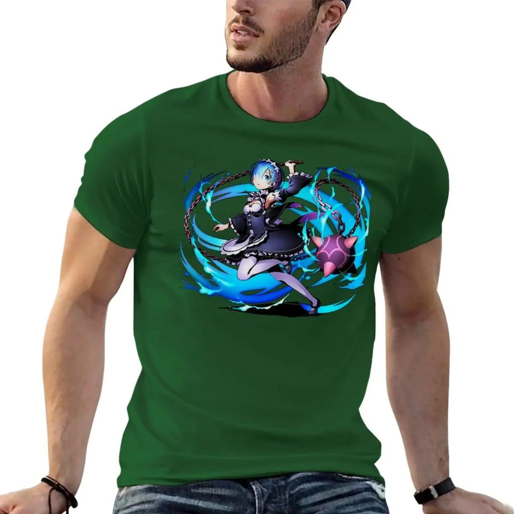 Funnys Customs Design Your Own Unisexs Graphic T-Shirts Anime Rezero | Rem | Anime Girl T-Shirt Unisex Clothing Harajuku Oversized