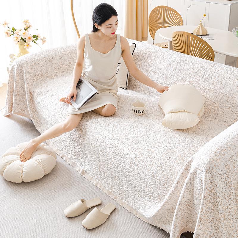 Summer Ins Cool Sofa Towel Solid Color Universal Full Covered Summer Sofa Cover Cloth Non-Slip Sofa Cover