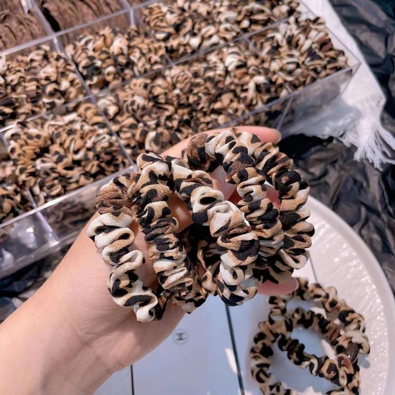 Fashion Leopard Print HairBand High Elastic Small Hair Ties Rope Ponytail Headwear Women Creative Korean Hair Accessories