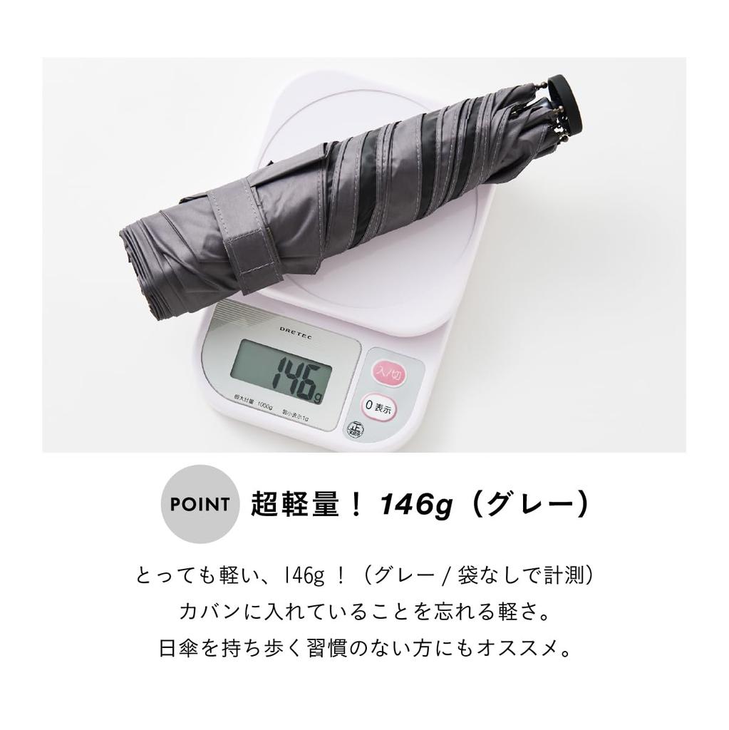 assa Folding Parasol 55cm Ultra Lightweight For both sunny and rainy days Heat stroke prevention Complete shading UV protection Heat shielding effect