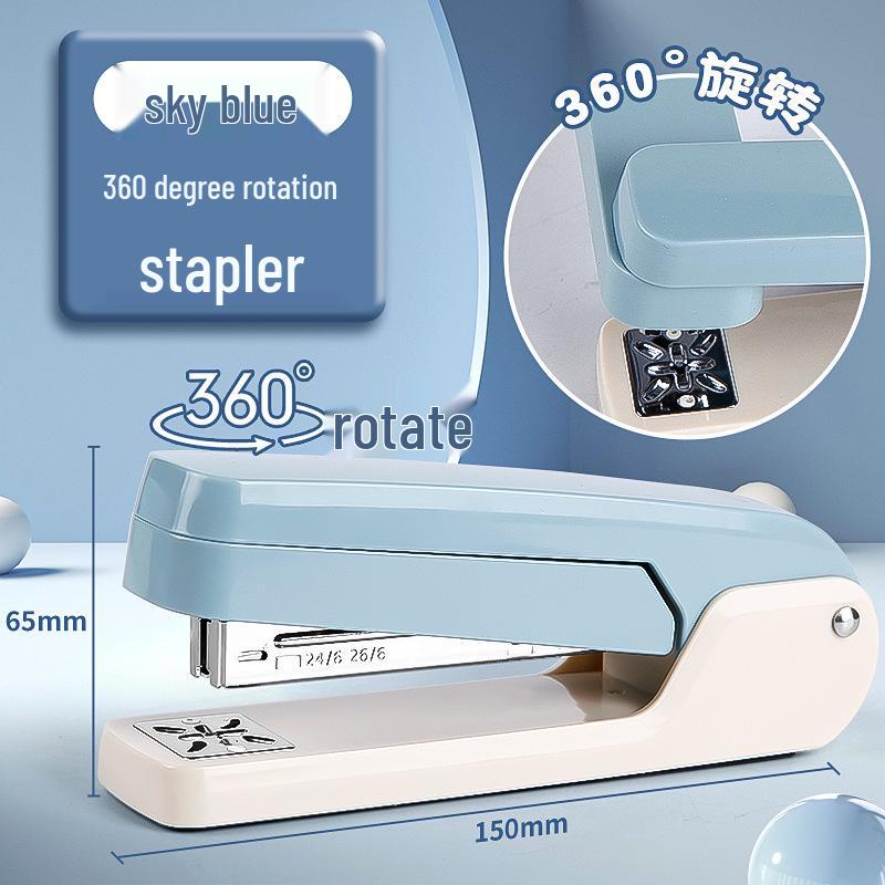 Effort-Saving 360° Rotating Stapler & Staple Remover - Large Size, Durable ABS Material for Students