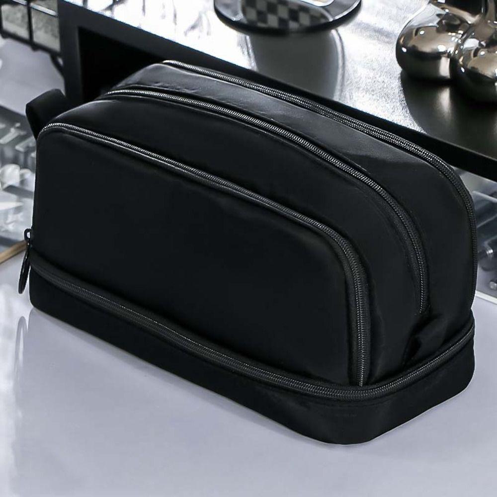 Large-Capacity Dual-side Open Pen Bag Minimalist Portable Handle Storage Pouch  Student