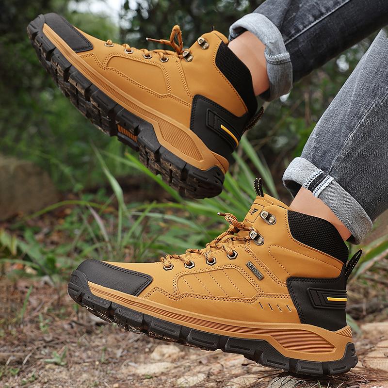 High-Top Outdoor Hiking and Mountaineering Shoes, Wear-resistant and Anti-Slip High-Top Boots, Men's Casual Hiking Shoes