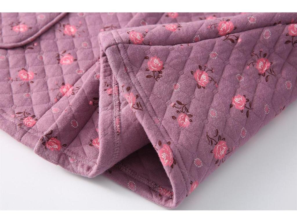 Women's Plus-Size Quilted Pajama Set for Middle-Aged & Elderly