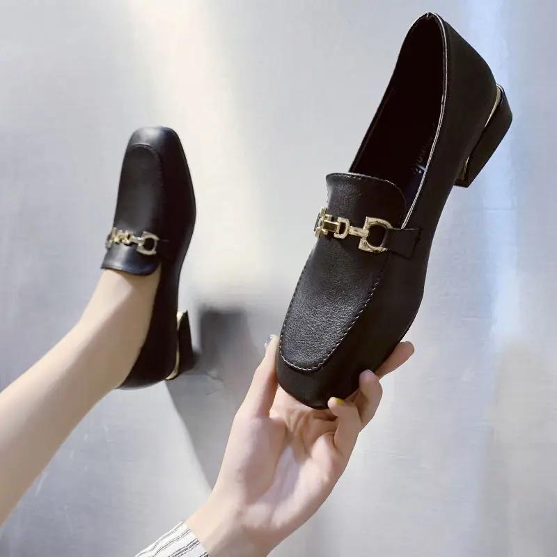 Woman PumpsLoafers Moccasins Shoes for Women Loafers Low Heel Elegant Square Toe Non Slip Quick Delivery Luxury Brand Chic Point