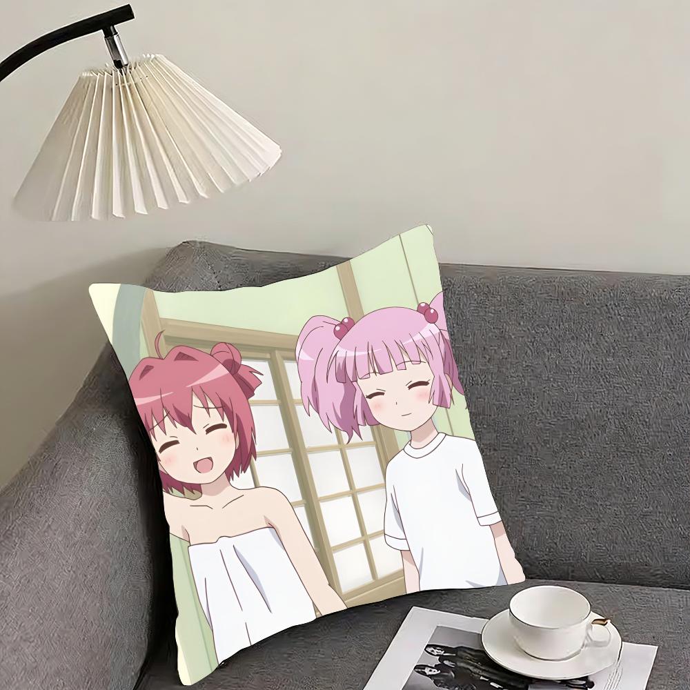Yuru Yuri Cushion Cover Reversible Plush Pillow Cover – For Car, Sofa, Bedroom, Perfect As a Gift.