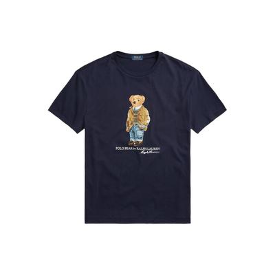 Polo Polo Bear Letter Logo Print Slim Fit Crew Neck T-Shirt Men T-Shirts Nautical-Blue MNPOTSH1N820803-410