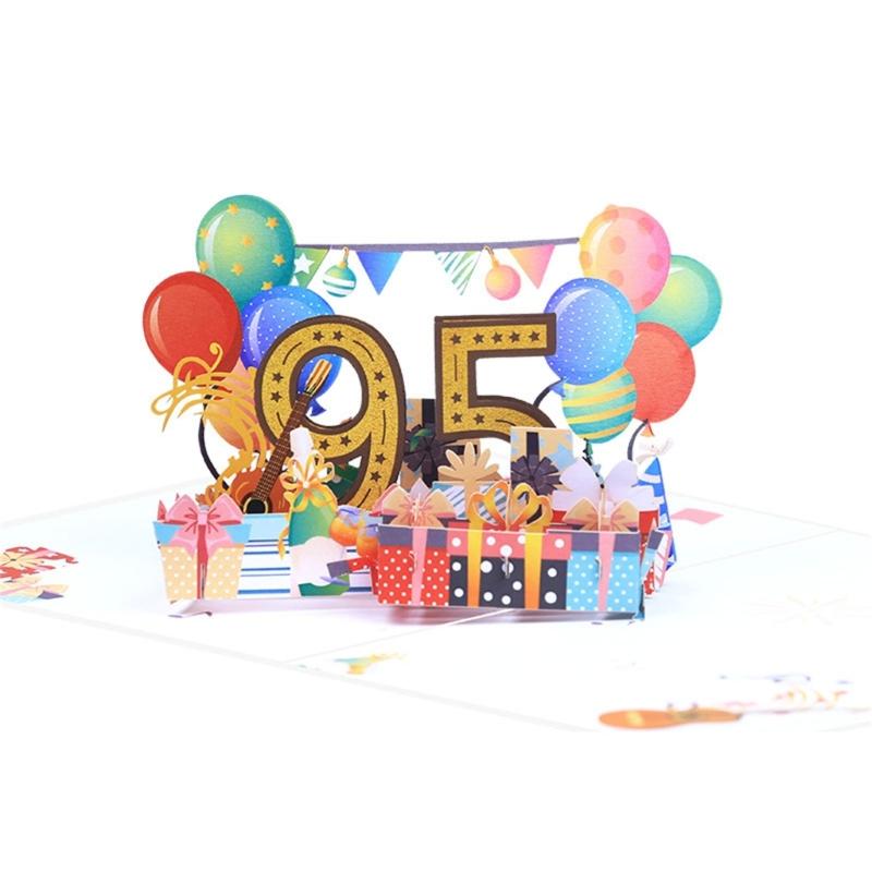 

3D Happy Birthday Ages Number Greetings Card Surprise Present Blessing Supplies