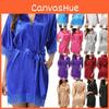Plain Womens Silk Satin Robes Bridal Wedding Bridesmaid Bride Gown Robe Bath
