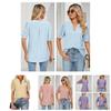 Women's V-neck Tops Short Sleeve T-shirts With Cut Out Lace Detail