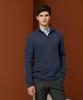 Us Polo Assn White Label Cotton French Rib Half-Zip Mock Neck_Navy