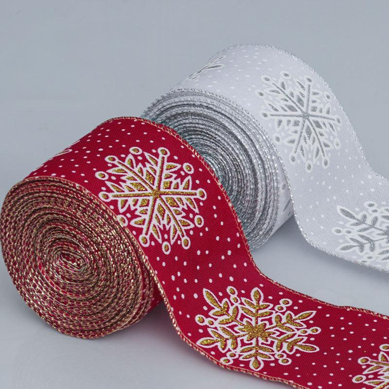 DIY Romantic și Confortabil Crăciun Imprimat Fulg de Nea Argintiu Imitație Panglică de Cânepă Decorațiuni Sac Cadou Ziua Crăciunului Fundal Agățat de Perete Panglică de Top