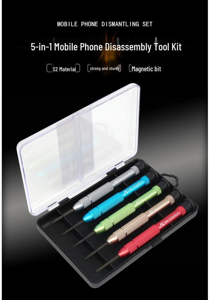 Five-in-One Y-Type Screwdriver Set with Aluminum Alloy Handle for Apple Phones