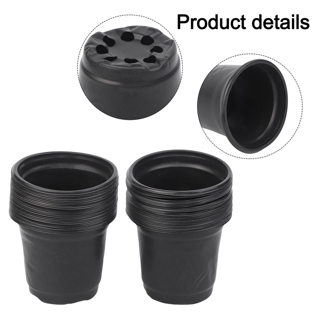Bulk Set of 100 Black Plastic Flower Pots for Gardening Effective for Succulents and Small Plant Transplanting