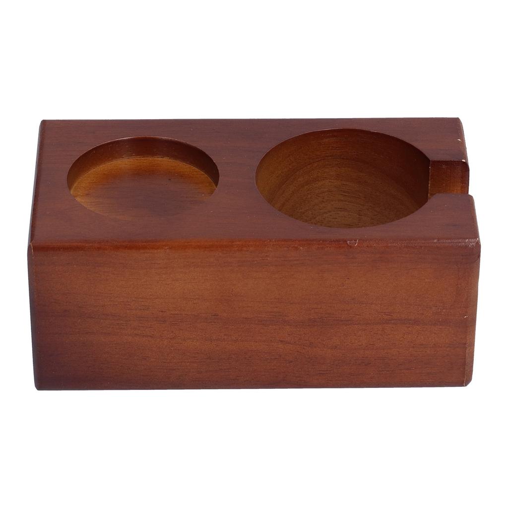 Uchwyt na tamper do kawy z 2 otworami Bukowy Podkładka Stojak na uchwyt do kawy do domu Restauracji Zewnętrzny