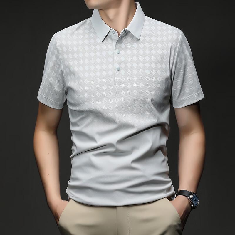 

Firstview Men s Summer Textured Cooling Print Short-Sleeve Polo Shirt XL