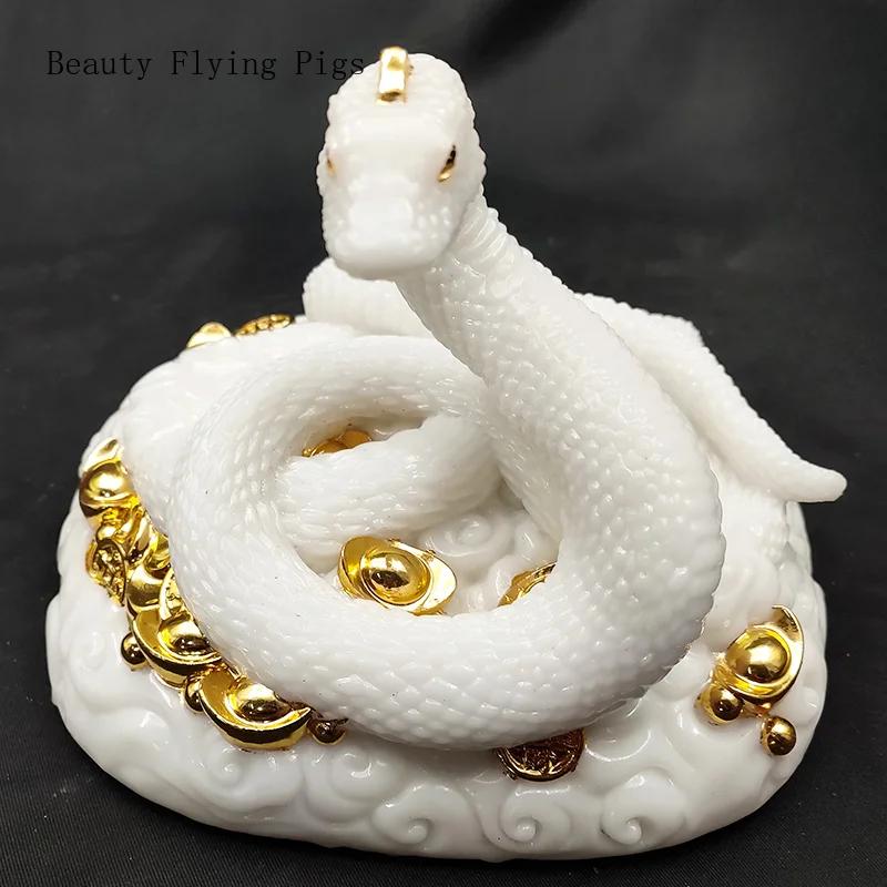 1PCS Resin Modern Creative Biomimetic Animal Snake Front Desk Foyer Living Room Office Desktop Decoration High-end Gift