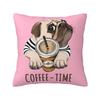 Coffee Time Pug Dog Throw Pillow Case Cm for Living Room Cushion Cover Soft Polyester Pillowcase Doublesided Printing
