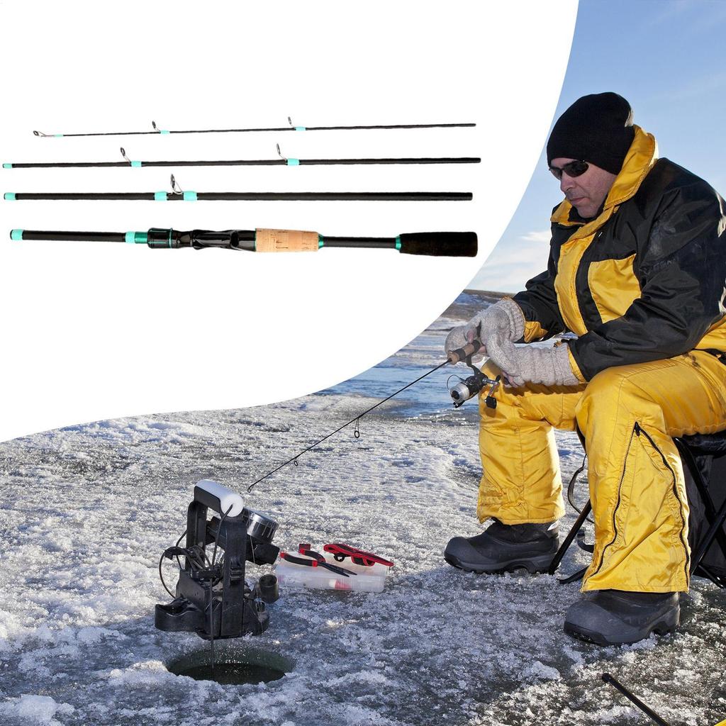 Fiberglass Travel Fishing Rod 4 Section Sensitive Tip Pole For Stream Anglers Backpacking Trout River Freshwater Saltwater